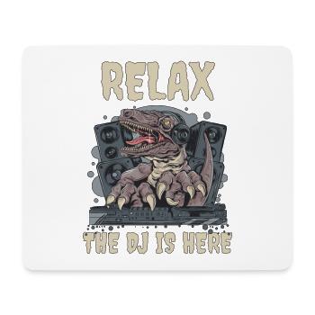 DJ Disc Jockey DJing Techno Club Dino T-Rex - Mousepad (Querformat) - Weiß - Vorne