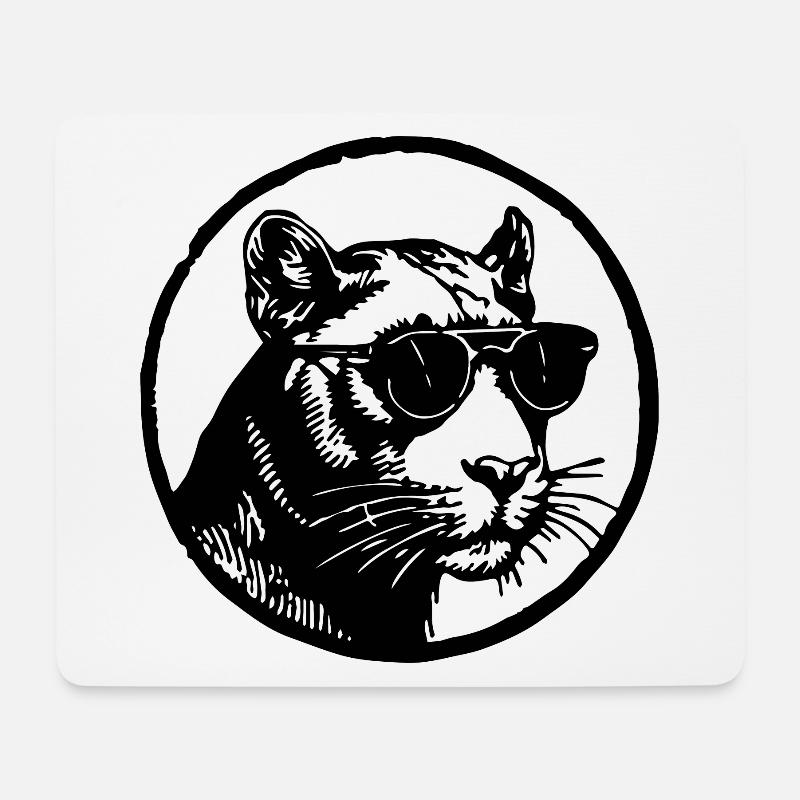Panther - Mousepad (Querformat) - Weiß
