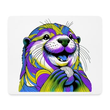 Otter - Mousepad (Querformat) - Weiß - Vorne