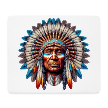 Amerikanisch, Indianer, Amerikaner - Mousepad (Querformat) - Weiß - Vorne