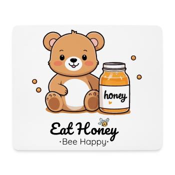 Cuddly bear with honey jar - Mouse Pad (horizontal) - white - Front