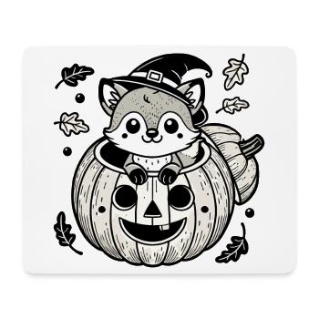 Renard d’Halloween dans la citrouille : un plaisir effrayant et sucré - Tapis de souris (format paysage) - blanc - Devant