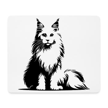 Maine Coon Katze - Mousepad (Querformat) - Weiß - Vorne