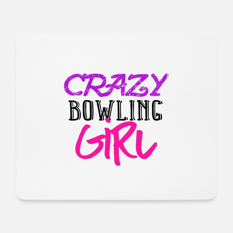 Crazy Bowling Girl - Mousepad (Querformat) - Weiß
