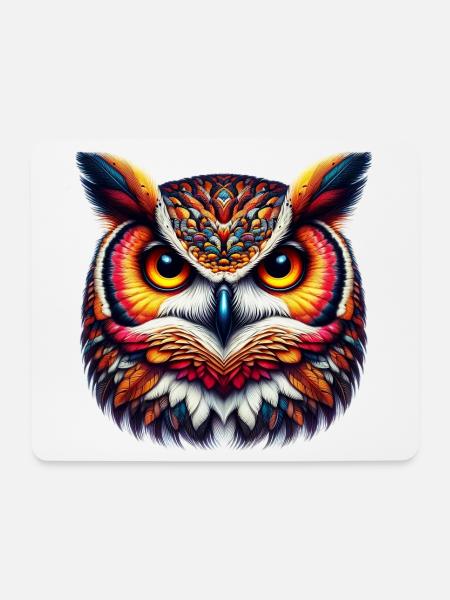 Eule - Mousepad (Querformat) - Weiß