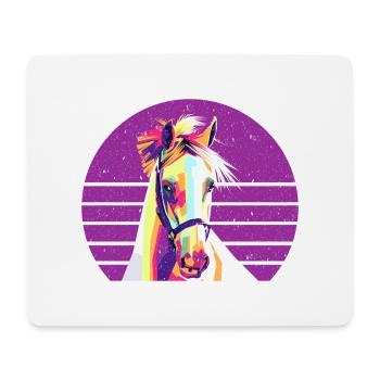 Polygon Pferd Motiv Pferdemotiv Retro Vintage - Mousepad (Querformat) - Weiß - Vorne