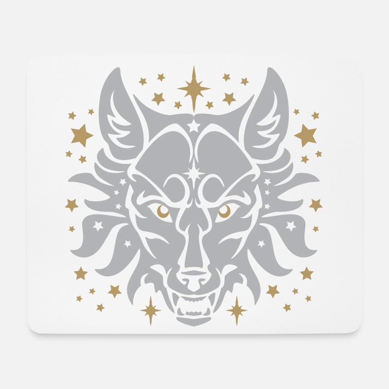 Fenris Star Wolf - anpassbare Farben - Mousepad (Querformat) - Weiß