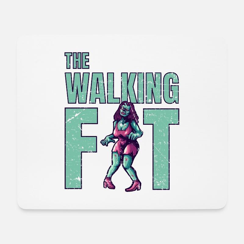 The Walking Fat Dicke Zombie Frau - Mousepad (Querformat) - Weiß