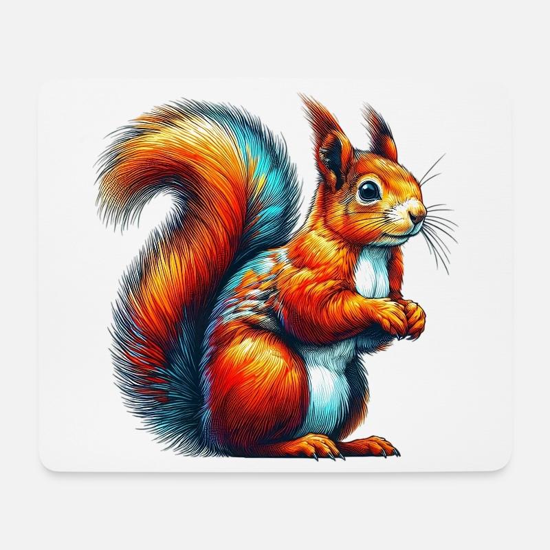 Eichhörnchen - Mousepad (Querformat) - Weiß