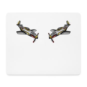 Old school tattoo fighter jet - Mouse Pad (horizontal) - white - Front