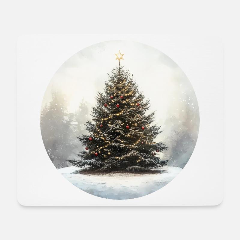 Weihnachtsbaum - Mousepad (Querformat) - Weiß