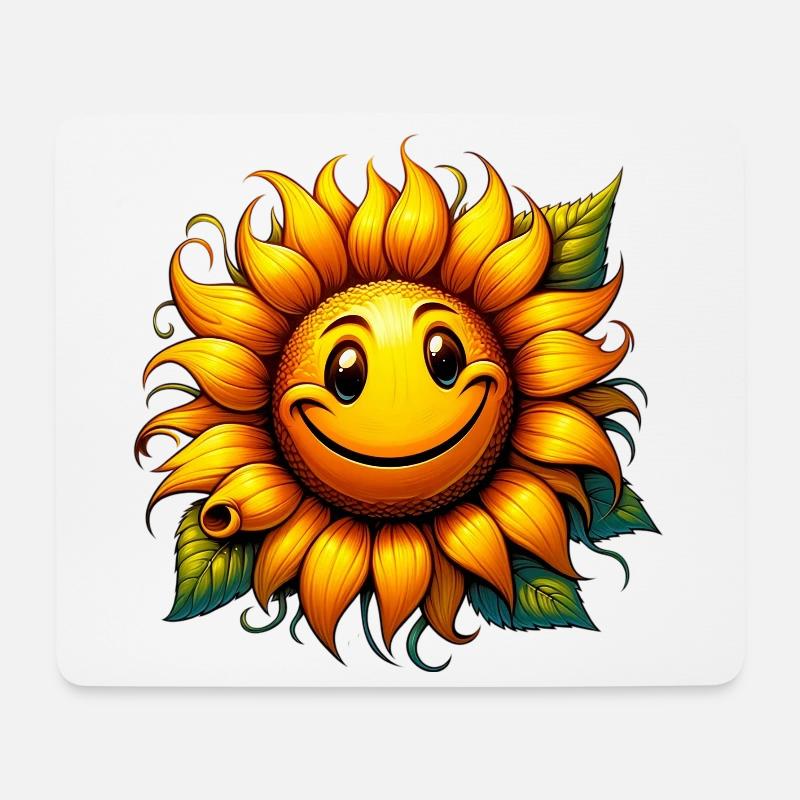 Sonnenblume - Mousepad (Querformat) - Weiß