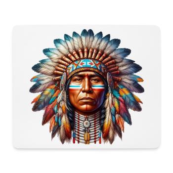 Amerikanisch, Indianer, Amerikaner - Mousepad (Querformat) - Weiß - Vorne