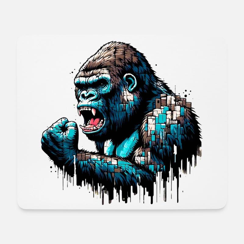 Gorilla - Mousepad (Querformat) - Weiß