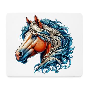 Cheval - Tapis de souris (format paysage) - blanc - Devant