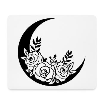Black Flowering Moon - Mouse Pad (horizontal) - white - Front