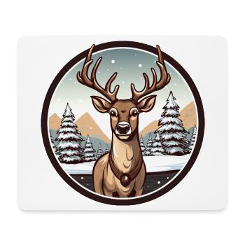Deer in winter - Mouse Pad (horizontal) - white - Front