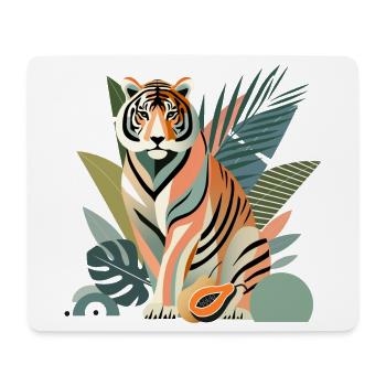 Majestic tiger in tropical jungle - Mouse Pad (horizontal) - white - Front