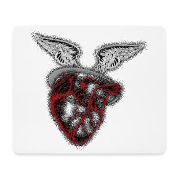 Halo d’ailes de cœur et d’âme - Tapis de souris (format paysage) - blanc - Devant