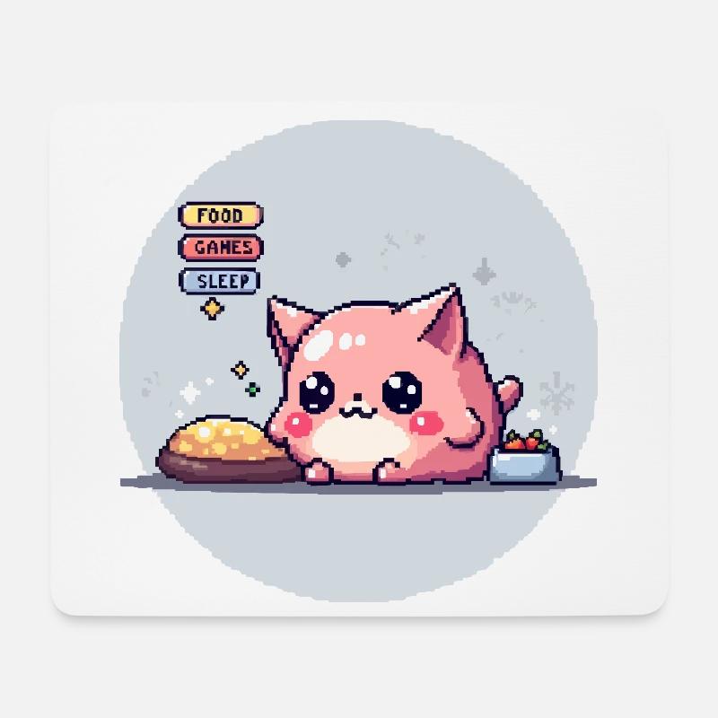 Pixel Pet - Retro Gaming - Mousepad (Querformat) - Weiß