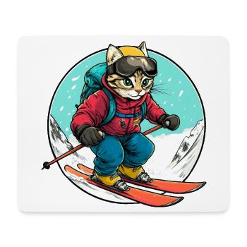 Cats Skiers / Skiers Cat - Mouse Pad (horizontal) - white - Front