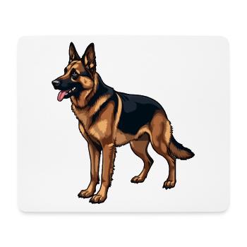Deutscher Schäferhund German Shepherd dog Owczarek - Mousepad (Querformat) - Weiß - Vorne