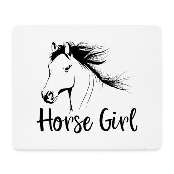 Horse Girl Horse Lover Horse Head Girl - Mouse Pad (horizontal) - white - Front