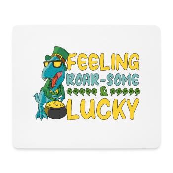 Leprechaun T-Rex Dino Dinosaure Saint-Patrick - Tapis de souris (format paysage) - blanc - Devant
