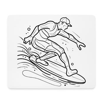 Surfer Line Art - Mouse Pad (horizontal) - white - Front