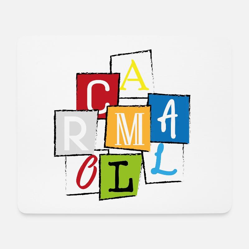 Mallorca "MLLRC" Bunte Buchstaben Collage Design - Mousepad (Querformat) - Weiß