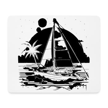 Segeln Zeichnung - Mousepad (Querformat) - Weiß - Vorne