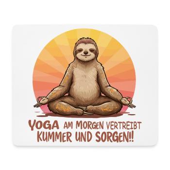 Faultier Yoga - Mousepad (Querformat) - Weiß - Vorne