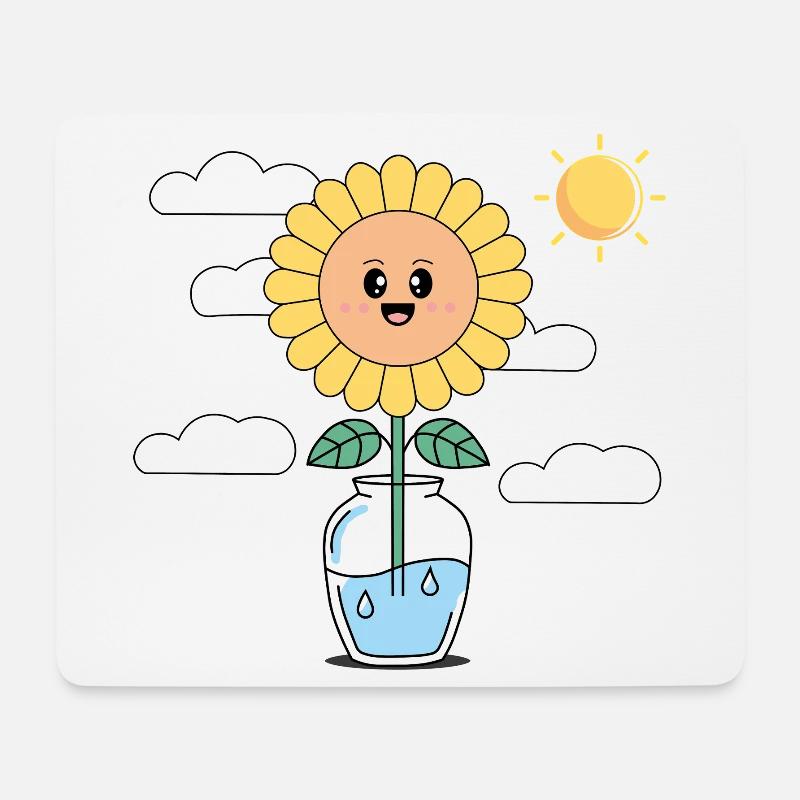 SunflowerInWaterVase - Mouse Pad (horizontal) - white