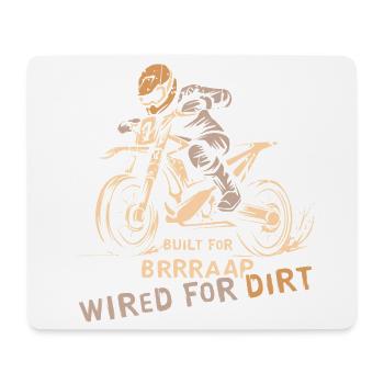 Motocross Biker Logo - Motorcycle and Offroad Symbol - Mouse Pad (horizontal) - white - Front