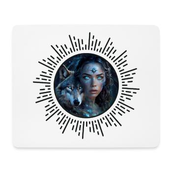 Heavenly Alliance: The Wolf and the Beautiful Woman - Mouse Pad (horizontal) - white - Front
