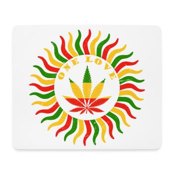 Vibrant Cannabis Love Emblem - Mouse Pad (horizontal) - white - Front
