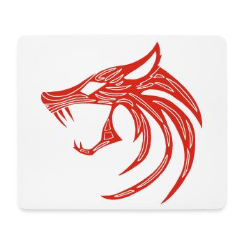 Loup démoniaque rouge - Tapis de souris (format paysage) - blanc - Devant