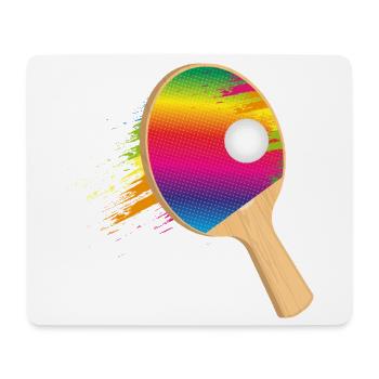 Raquette de ping-pong colorée avec balle – sportive - Tapis de souris (format paysage) - blanc - Devant