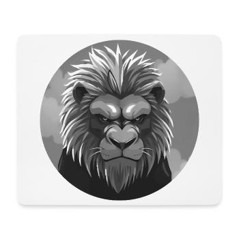Majestätischer Löwenkopf in Grau - Mousepad (Querformat) - Weiß - Vorne