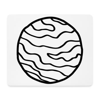 Planète Simple Space Doodle - Tapis de souris (format paysage) - blanc - Devant