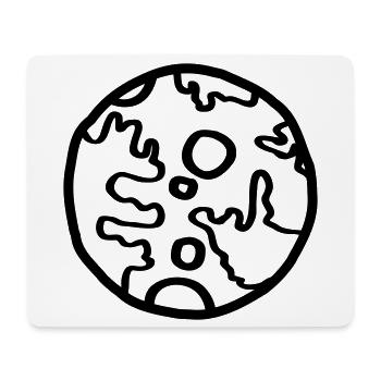Planète Space Doodle Simple - Tapis de souris (format paysage) - blanc - Devant