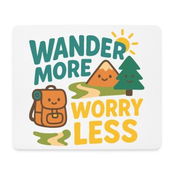 Wander More Worry Less - Mouse Pad (horizontal) - white - Front