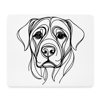 Dog_line_art_1 - Mousepad (Querformat) - Weiß - Vorne