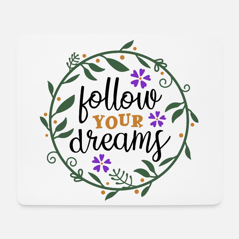Personalisierter Blumenrahmen mit Naturmotiv - Mousepad (Querformat) - Weiß