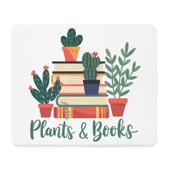 Pflanzen und Bücher Zitat - Mousepad (Querformat) - Weiß - Vorne