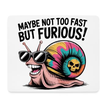 Maybe Not Too Fast But Furious Snail - Mouse Pad (horizontal) - white - Front