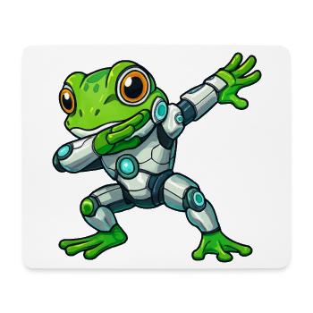 Cool Frog Cartoon Robot Cyborg Mech Astronaut - Mouse Pad (horizontal) - white - Front