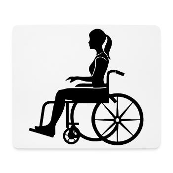 Fauteuil roulant Femme - Tapis de souris (format paysage) - blanc - Devant