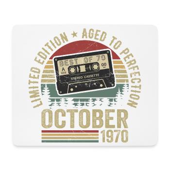 Oldtimer Oktober 1970 Geburtstag Geschenk Oktober - Mousepad (Querformat) - Weiß - Vorne