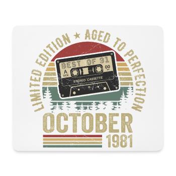 Vintage October 1981 Birthday Gift October - Mouse Pad (horizontal) - white - Front